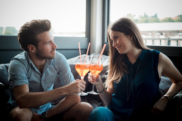 young beautiful couple lovers