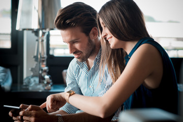 young beautiful couple lovers