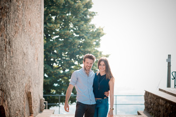 Naklejka premium young beautiful couple lovers