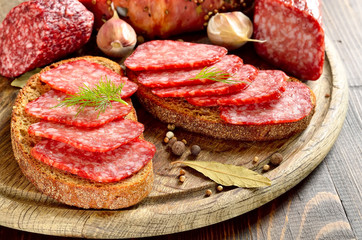 Salami sandwiches