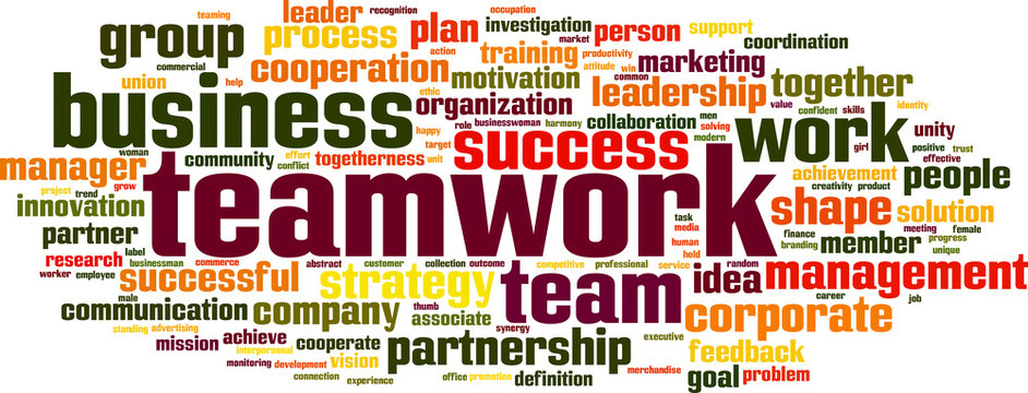 Teamwork word cloud concept. Vector illustration
