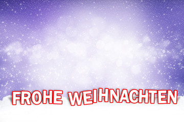 Frohe Weihnachten Schrift im Schnee