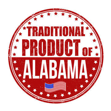 Traditional product of Alabama stamp