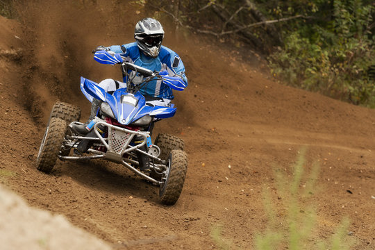 Rider driving in the quads race