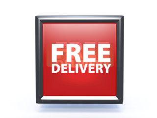 Free delivery square icon on white background