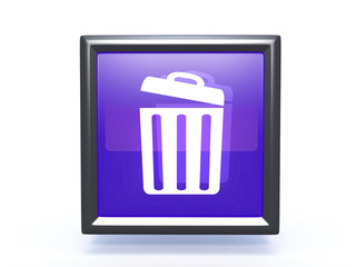 trash can square icon on white background