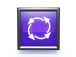 recycle square icon on white background