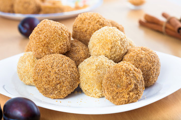 Delicious sweet plum dumplings