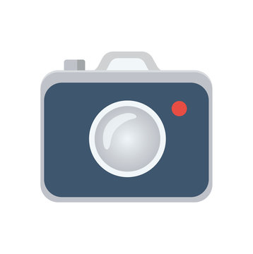 Photo camera flat icon, vector logo