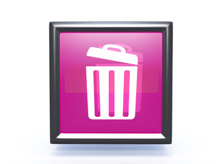 trash can square icon on white background