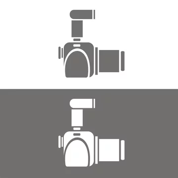Icono cámara réflex perfil BN Stock Vector | Adobe Stock
