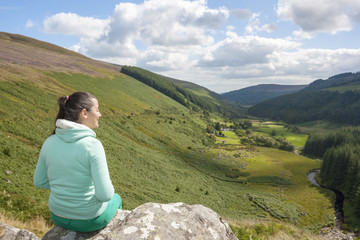 Woman looking at the valley
