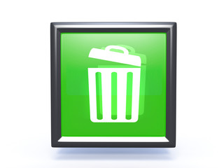 trash can square icon on white background