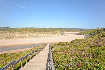 Algarve: Stairs to beach Praia da Amoreira, Aljezur Portugal