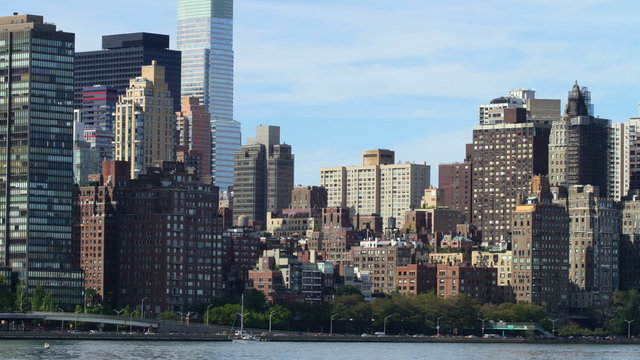 day panoramic view on manhattan buildings 4k time lapse from nyc