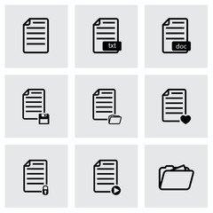 Vector black documents icon set