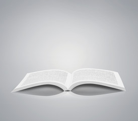 Open book isolated soft background