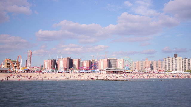 coney island beach 4k time lapse from brooklyn new york