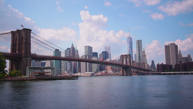 brooklyn side veiw on manhattan bridge 4k time lapse new york