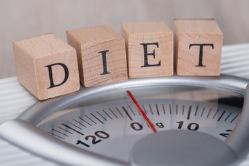 Diet Blocks Arranged On Weight Scale