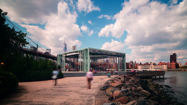 sunny day carousel 4k tome lapse from brooklyn new york