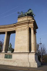 Fototapeta na wymiar Place des Héros à Budapest, Hongrie