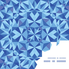 Vector blue triangle texture frame corner pattern background
