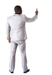 African businessman standing back