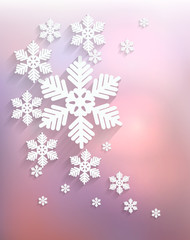 Christmas postcard with snowflakes. Vector.