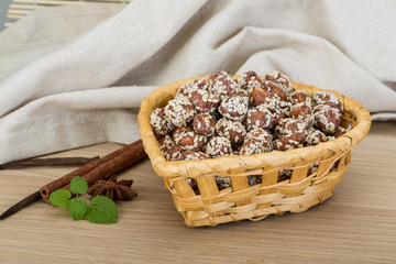 Peanut in honey with sesame seeds