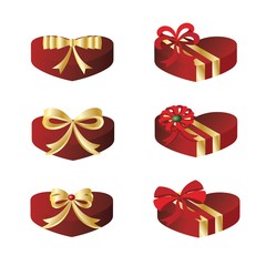 Set of colorful gift boxes. Vector illustration