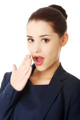 Fototapeta premium Surprised modern business woman