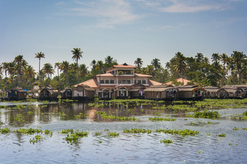 Fototapeta na wymiar Kerala waterways and boats