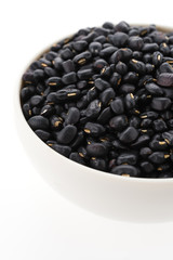 Black beans isolated on white background