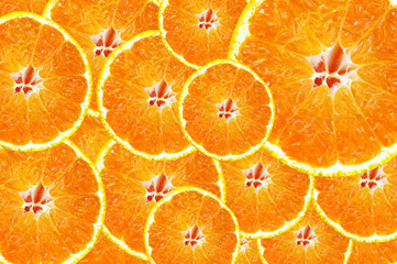 background of fresh juicy orange slices closeup