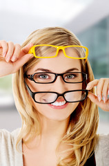 Young woman wearing eyeglasses