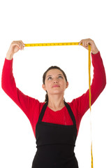 beautiful young woman tailor seamstress designer stylist