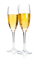 Two champagne glasses