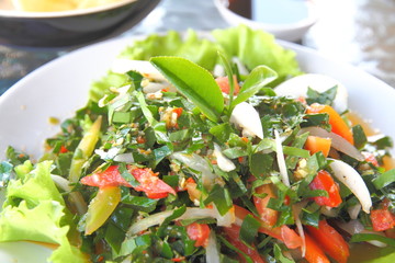 Spicy salad Tea leaf