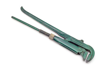pipe wrench tool on white background