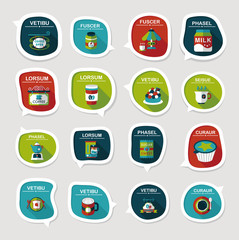 Coffee bubble speech flat banner design flat background set, eps