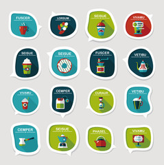 Coffee bubble speech flat banner design flat background set, eps