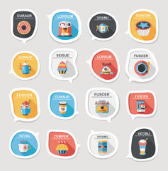 Coffee bubble speech flat banner design flat background set, eps