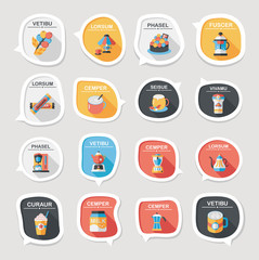 Coffee bubble speech flat banner design flat background set, eps