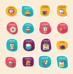 Coffee bubble speech flat banner design flat background set, eps