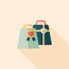 Valentine's Day present flat icon with long shadow,eps10