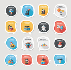 Halloween bubble speech banner design flat background set, eps10