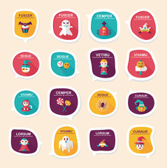 Halloween bubble speech banner design flat background set, eps10