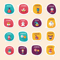 Halloween bubble speech banner design flat background set, eps10