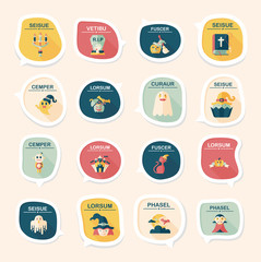 Halloween bubble speech banner design flat background set, eps10